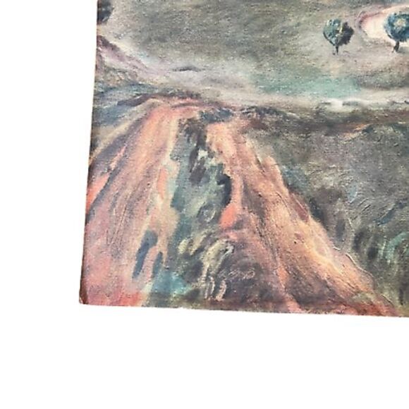 Vintage Farm Print 14X17" Storm Cloud Barn Dirt Road Artist ? Curry - Picture 4 of 7